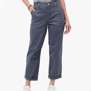 Gray High Rise “Booty Lift” Roll Cuff Pants